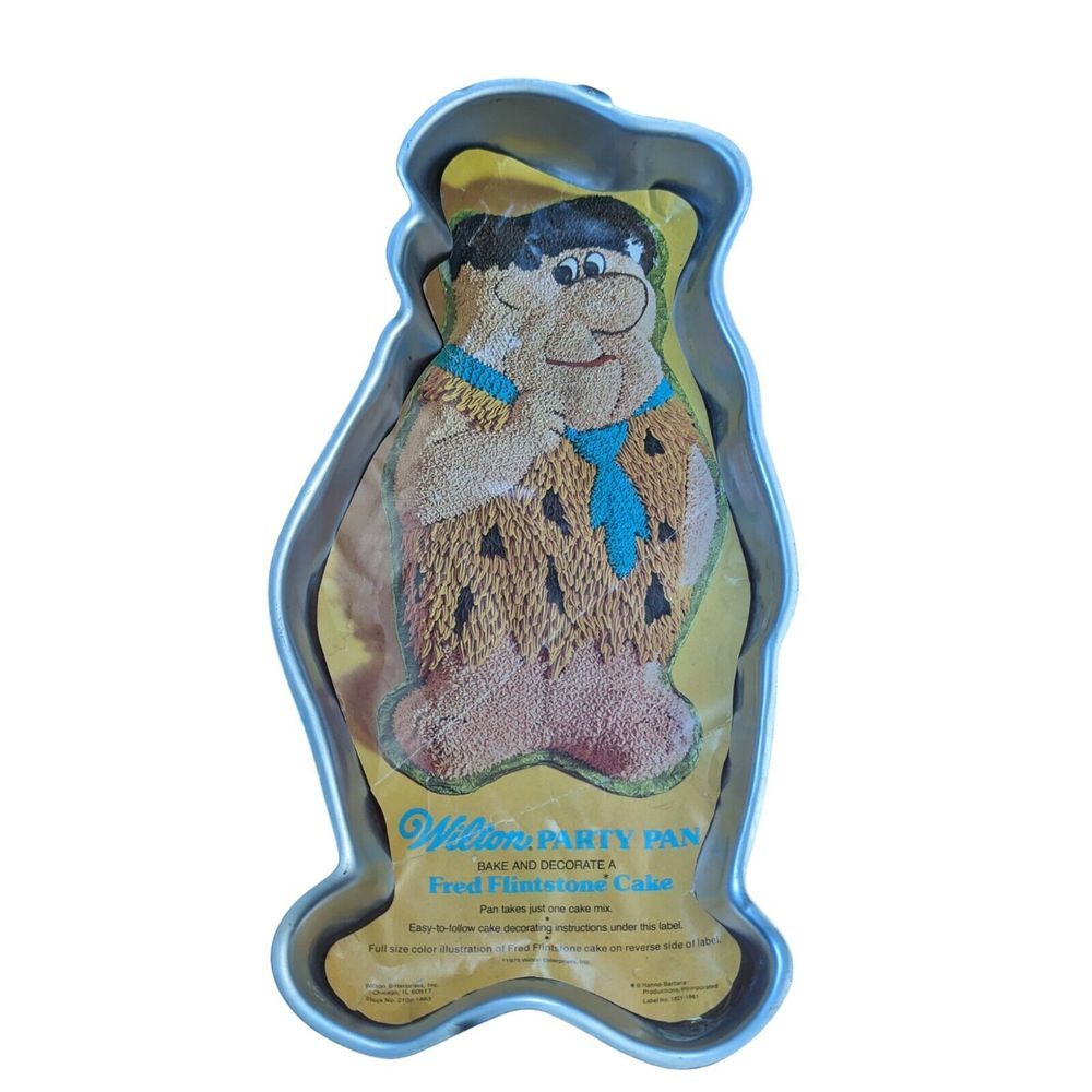 1976 Wilton‎ Fred Flintstone Cake Pan Hanna Barbera Cartoon Yabba Dabba